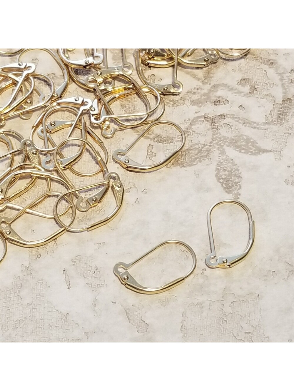 Gold 14K Plated Open Half Loop Leverback Earwires Earring Hooks Findings 10 pcs